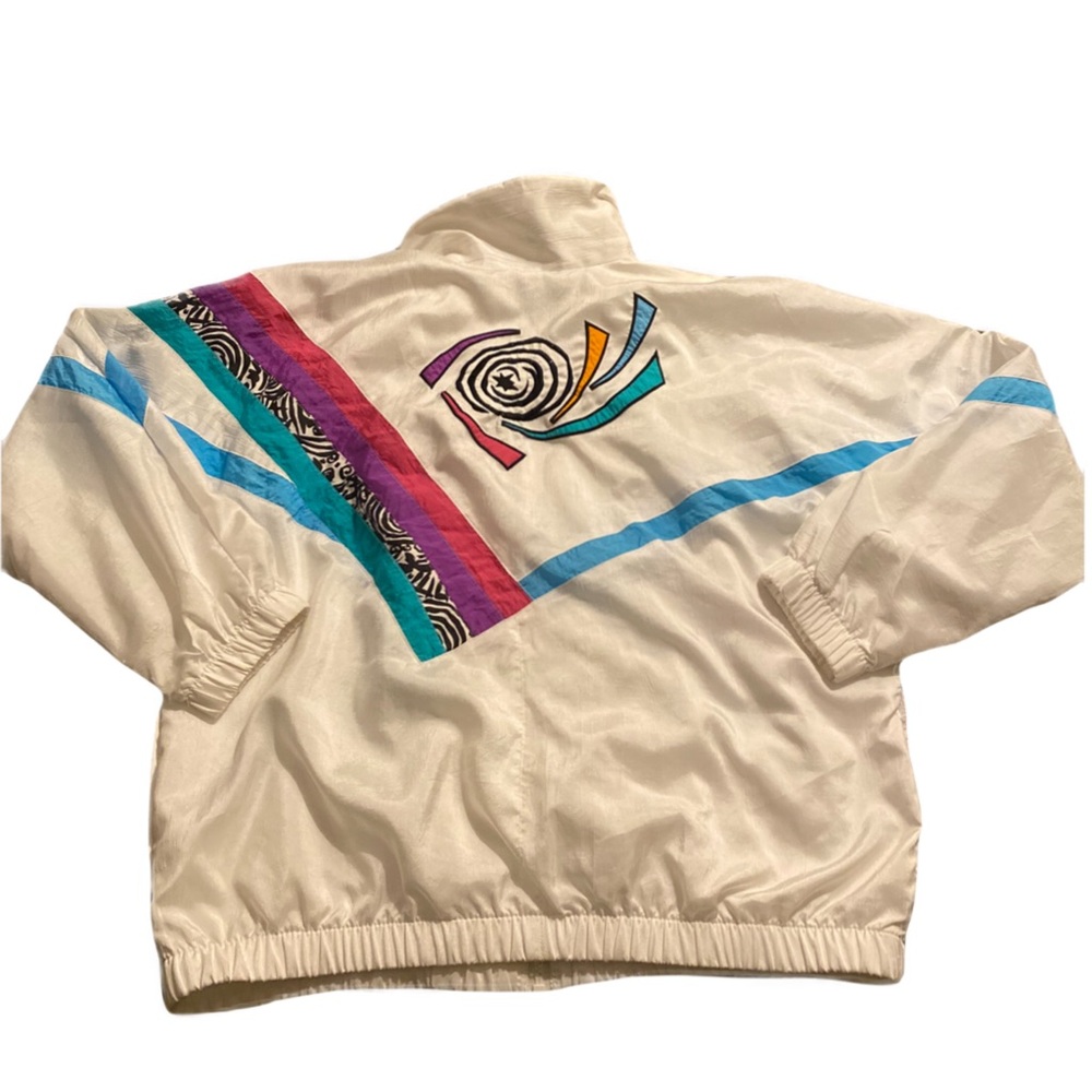 Vintage 90s Streetwear Multicolor Graphic Jacket Size Large